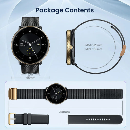 Smart Watches for Men Women Android iOS Phones Touchscreen Waterproof Waterproof Blood Pressure Heart Rate Step Sport Pedometer