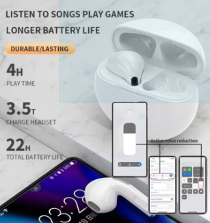 Air Pro 6 Wireless Earbuds, Bluetooth 5.3, Earphones with Smart Touch, Noise Reduction & Long Battery