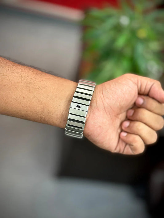 Nike D-LINE Y2K Watch,Unique Modern Dial,Sleek Black & Silver Designs,1 year warranty,Water proof,Perfect for Casual & Sports Look