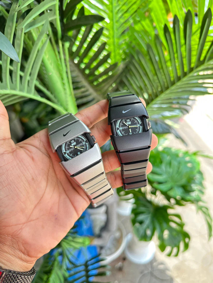 Nike D-LINE Y2K Watch,Unique Modern Dial,Sleek Black & Silver Designs,1 year warranty,Water proof,Perfect for Casual & Sports Look