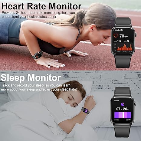 Smartwatch for Men & Women | 1.85" Full Touch | Fitness Tracker with Heart Rate Monitor
