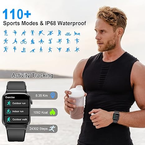 Smartwatch for Men & Women | 1.85" Full Touch | Fitness Tracker with Heart Rate Monitor