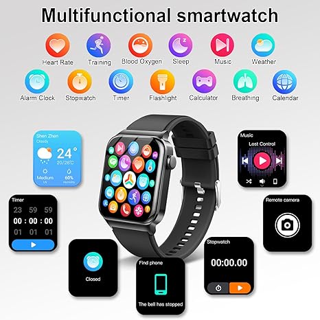 Smartwatch for Men & Women | 1.85" Full Touch | Fitness Tracker with Heart Rate Monitor