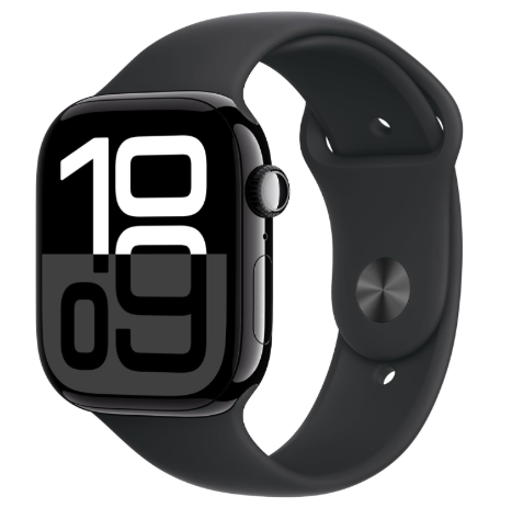 Apple Watch Series 10 [GPS + Cellular 46mm case] Smartwatch with Jet Black,Sport Band - M/L. Fitness Tracker,Water Resistant