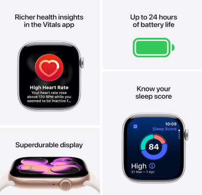 Apple Watch Series 11 [GPS 42mm] Smartwatch with Space Gray,Black Sport Band - S/M. Sleep Score, Fitness Tracker, Health Monitoring, Always-On Display, Water Resistant