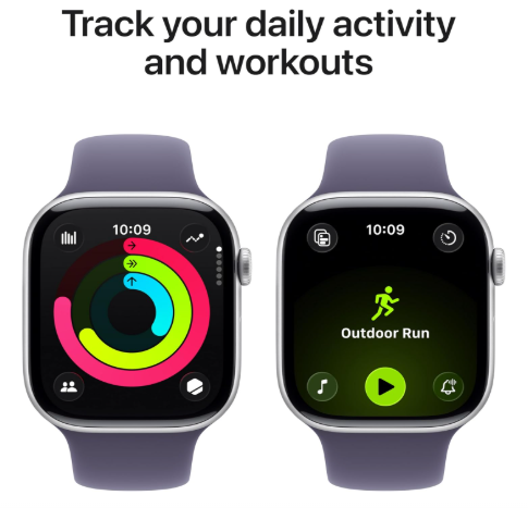 Apple Watch Series 11 [GPS 42mm] Smartwatch with Space Gray,Black Sport Band - S/M. Sleep Score, Fitness Tracker, Health Monitoring, Always-On Display, Water Resistant