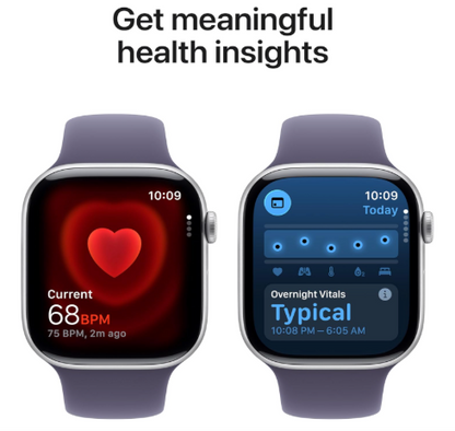 Apple Watch Series 11 [GPS 42mm] Smartwatch with Space Gray,Black Sport Band - S/M. Sleep Score, Fitness Tracker, Health Monitoring, Always-On Display, Water Resistant