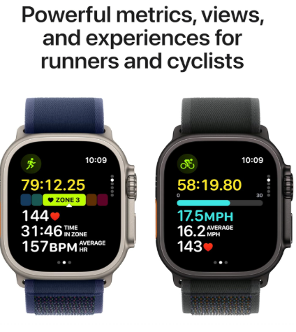 Apple Watch Ultra 2 GPS + Cellular 49mm Smartwatch,Fitness Tracker,Black Titanium with Black Trail Loop