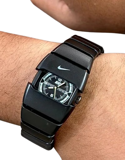 Nike D-LINE Y2K Watch,Unique Modern Dial,Sleek Black & Silver Designs,1 year warranty,Water proof,Perfect for Casual & Sports Look