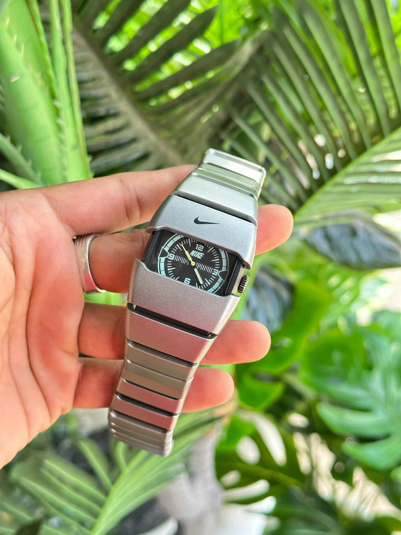 Nike D-LINE Y2K Watch,Unique Modern Dial,Sleek Black & Silver Designs,1 year warranty,Water proof,Perfect for Casual & Sports Look