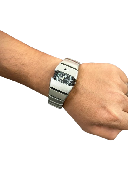 Nike D-LINE Y2K Watch,Unique Modern Dial,Sleek Black & Silver Designs,1 year warranty,Water proof,Perfect for Casual & Sports Look